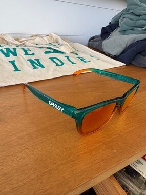 Oakley Teal-to-Orange Gradient Frame Sunglasses